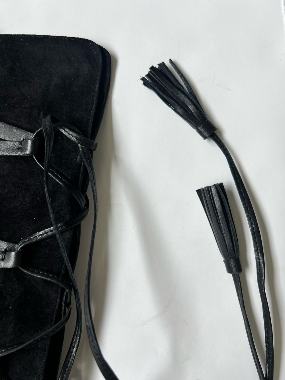 VC John Camuto Maddy High Heel Lace-Up Black Suede Boots Renaissance leather - Picture 8 of 16